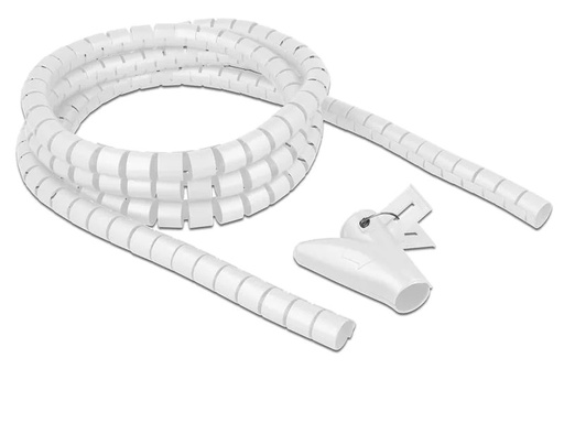 [90153344 1203261] Delock Spiroschlauch mit Einziehwerkzeug, 2.5 m x 20 mm Weiss