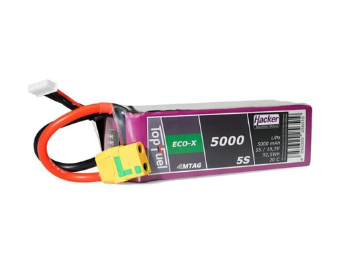 [90153377 1017097] Hacker RC-Akku LiPo 5000 mAh 18.5 V 20C TopFuel ECO-X MTAG