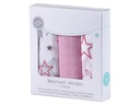 MAKIAN Mulltuch 3-er Set 80 x 80 cm Pink und Weiss Sterne