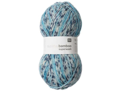 [90154059 1156821] Rico Design Wolle Bamboo für Socken 4-fädig, 100 g, Denim