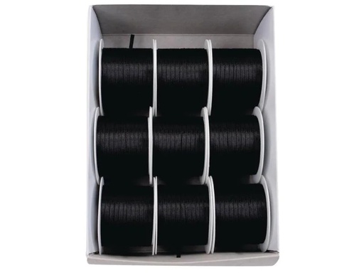[90154060 641033] GOLDINA Satinband 3 mm x 10 m, Schwarz