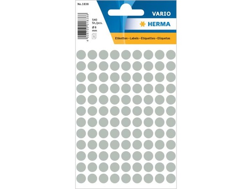 [90154094 1093017] Herma Stickers Klebepunkte Vario Ø 8 mm, Grau