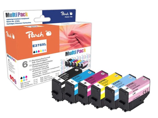 [90154101 1142613] Peach Tinte Epson T3798, No 378XL Multi BK, 2x C, 2x M, Y