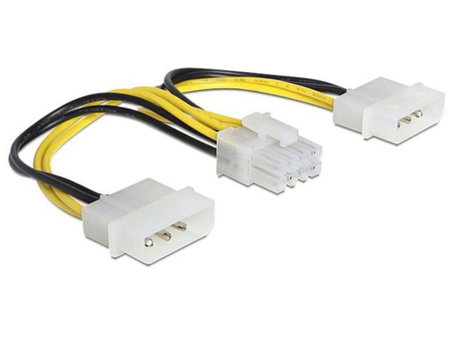 [90154247 344740] Delock Stromkabel 8Pin EPS - 2x Molex 15 cm