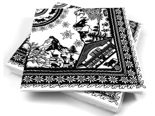 [90015406 1076463] Trendform Papierservietten SWISS TRADITION 20 Stück, Schwarz/Weiss