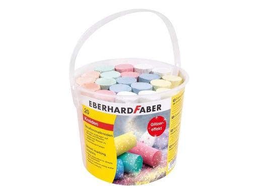 [90154399 1102059] Eberhard Faber Strassenmalkreide Glitzer, 20 Stück