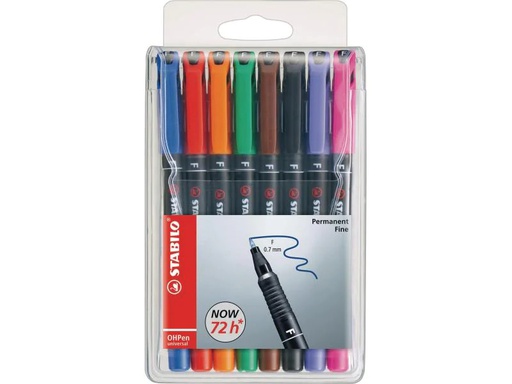 [90154425 576052] STABILO Folienstift OHPen universal F permanent 8 Stück, Mehrfahrbig