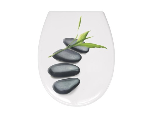 [90015466 648424] Kleine Wolke Toilettensitz Zen mit Absenkautomatik, Weiss/Grau/Grün