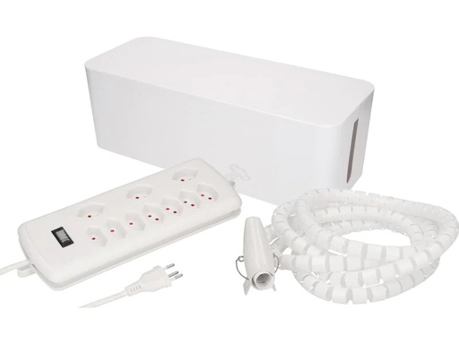 [90154927 1154767] Max Hauri Kabelbox mit Steckerleiste 7x T13 Weiss