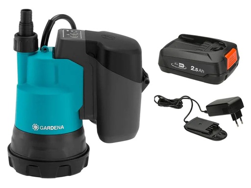 [90155033 1153098] Gardena Akku Klarwasser Tauchpumpe 2000/2 18 V P4A, Set