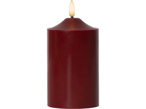 [90155198 1072357] Star Trading LED-Kerze Pillar Flamme Ø 7.5 x 15 cm, Rot