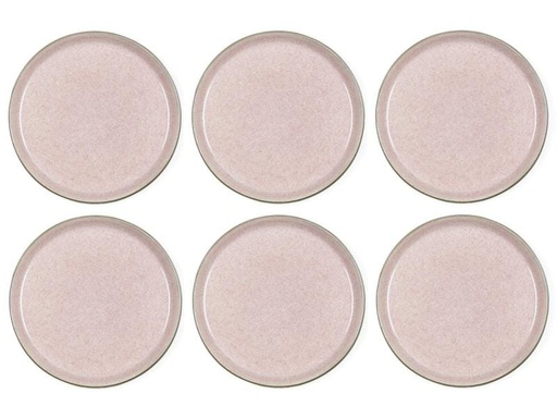 [90155213 869850] Bitz Frühstücks- &amp; Dessertteller  Ø 21 cm, 6 Stück, Grau/Rosa