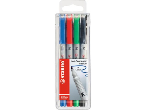[90155412 1084152] STABILO Folienstift OHPen universal M 4 Stück, Mehrfarbig