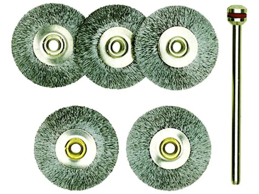 [90155631 301412] Proxxon Polierbürste 22 mm Stahl, radförmig, 5 Teile