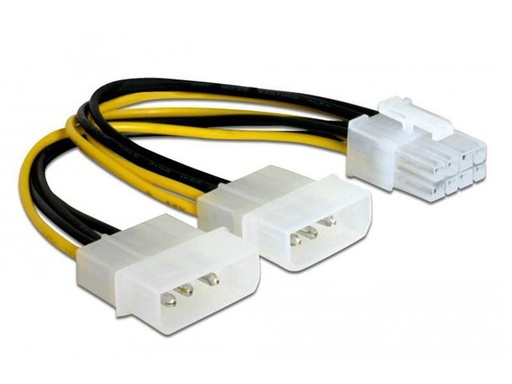 [90155833 93512] Delock Stromadapter 2x Molex zu 8Pin für Grafikkarte, 20 cm