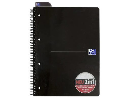 [90155914 1108961] Oxford Notizheft Collegeblock Essential, A4 +, Liniert, Schwarz