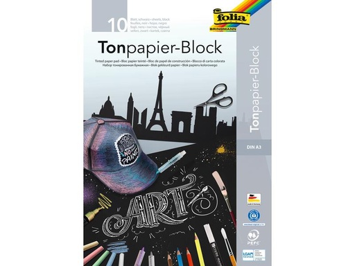 [90155917 552224] Folia Zeichenblock A3 schwarz