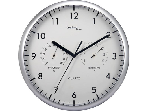 [90155996 622990] Technoline Wanduhr WT650 Ø 26 cm Silber