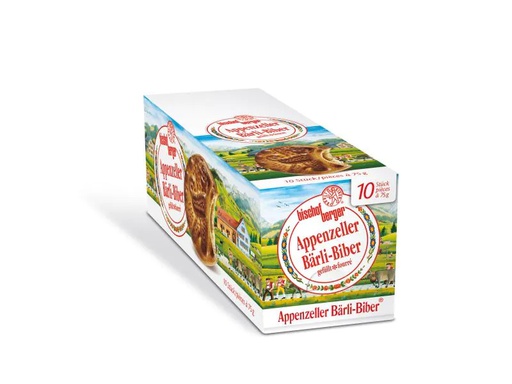[90156010 776571] Bischofberger Gebäck Appenzeller Bärli – Biber 10 x 75 g