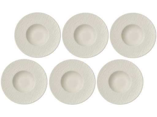 [90156255 757550] Villeroy &amp; Boch Suppen- &amp; Pastateller Manufacture Rock Ø 29 cm, 6 Stk, Weiss