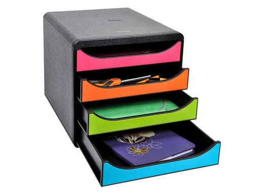 [90156466 1037674] Biella Schubladenbox BIG-BOX A4+ Schwarz/Mehrfarbig