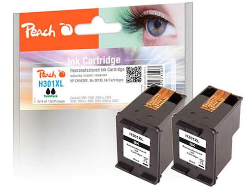 [90156564 1096875] Peach Tinte HP Nr. 301XL (CH563EE) 2x Black