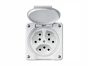 Hager NUP-Steckdosen robusto 3xT13 mit Klappdeckel