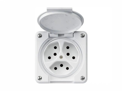 [90015694 1078285] Hager NUP-Steckdosen robusto 3xT13 mit Klappdeckel