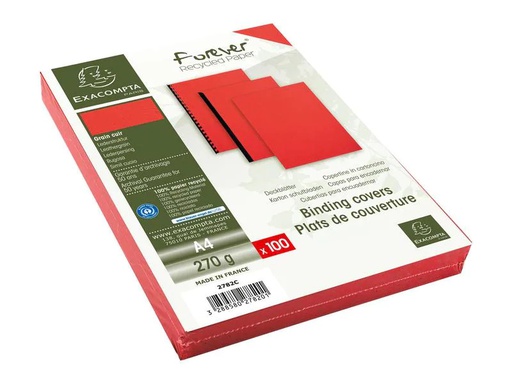 [90157169 1180100] Exacompta Einbanddeckel Evercover 270 g/m², 100 Stück, Rot