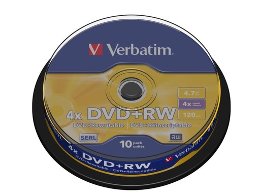 [90157366 38311] Verbatim DVD+RW 4.7 GB, Spindel (10 Stück)