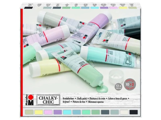 [90001552 570738] Marabu Kreidefarbe Chalky-Chic 100 ml, Mehrfarbig