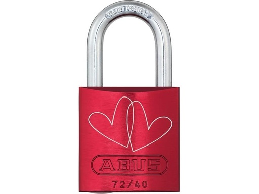 [90157586 1169261] Abus Vorhängeschloss 72/40 LoveLock 3 Doppelherzen schräg Rot