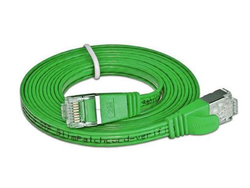 [90157755 413874] SLIM Slimpatchkabel RJ-45 - RJ-45, Cat 6, STP, 0.15 m, Grün