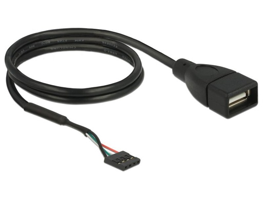 [90157853 830125] Delock USB2.0 Pinheaderkabel 60 cm  Pfostenbuchse – USB-A-Buchse