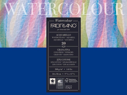 [90157917 1116245] Fabriano Aquarellblock 24 x 32 cm, 300g/m², 20 Blatt