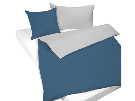 [90157970 1089348] Nobilium Kopfkissenbezug Mia 65 x 65 cm, Silber/Marine