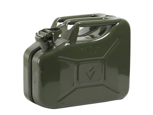 [90158193 745502] Diverse Benzinkanister Armee, Stahlblech grün, 10 l