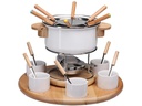 Nouvel Fleischfondue-Set Larissa 23 Teile, Braun/Weiss