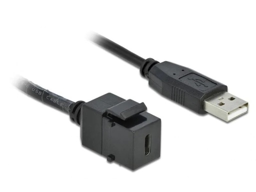 [90158353 1009500] Delock Keystone-Modul USB2.0 USB-A – USB-C, 25cm schwarz