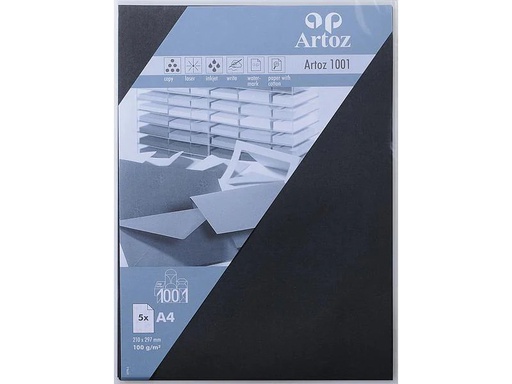 [90158516 1212341] Artoz Schreibpapier 1001 A4 100 g/m² 5 Blatt, Schwarz