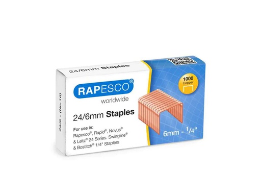 [90158667 928347] Rapesco Heftklammer 24/6 Kupfer, 1000 Stück