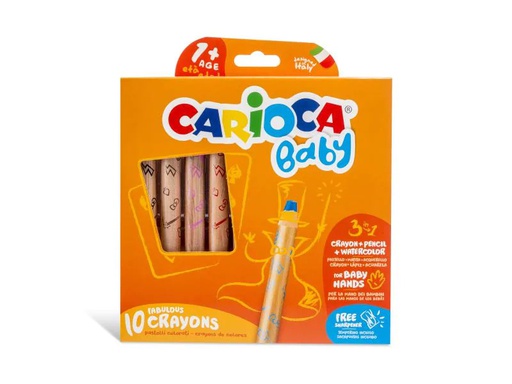 [90158854 722705] Carioca Farbstifte Baby 3 in 1 Ø 10 mm 10 Stück, Mehrfarbig