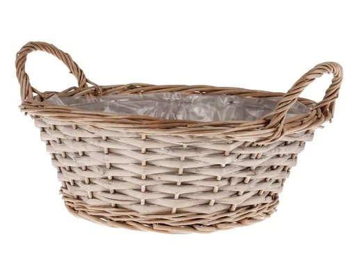 [90015869 1101396] Opiflor Weidenkorb Sachsen, 30.5 cm Braun/Grau