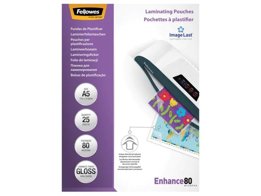 [90158935 56586] Fellowes Laminierfolie A5, , 25 Stück, Glänzend