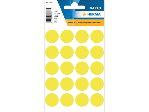 [90159054 1093053] Herma Stickers Klebepunkte Vario Ø 19 mm, Neongelb