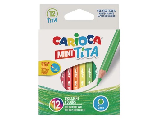 [90159138 722718] Carioca Farbstifte Mini Tita 12 Stück, Mehrfarbig