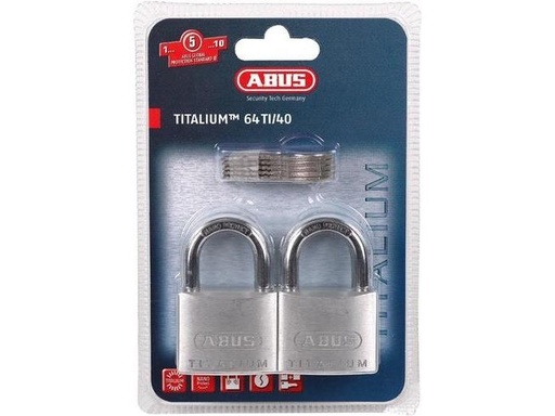 [90159284 1169241] Abus Vorhängeschloss 64TI/40 Twins, 2 Stück