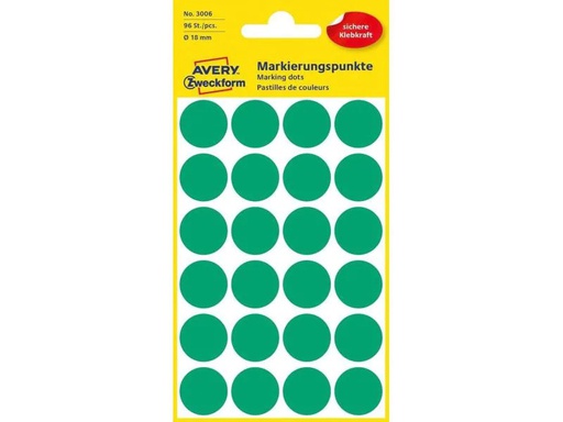 [90159409 926308] Avery Zweckform Klebepunkte 18 mm Grün