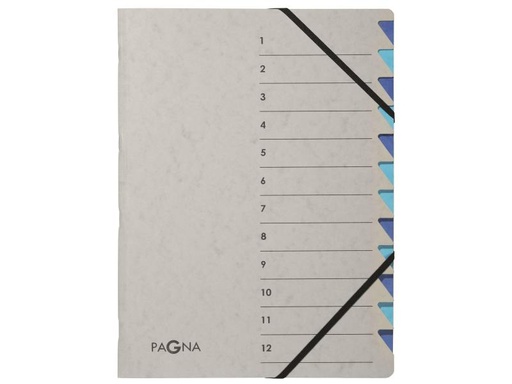 [90159580 990162] Pagna Ordnungsmappe A4 Easy Grey Grau; Blau, 12 Fächer