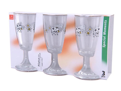 [90159662 969508] Bormioli Rocco Kaffeebecher Happy Cow 200 ml, 3 Stück, Transparent